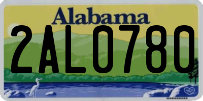AL license plate 2AL0780