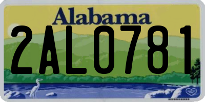 AL license plate 2AL0781