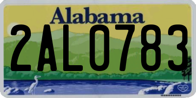 AL license plate 2AL0783