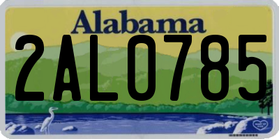 AL license plate 2AL0785