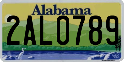 AL license plate 2AL0789