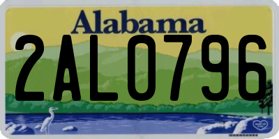 AL license plate 2AL0796