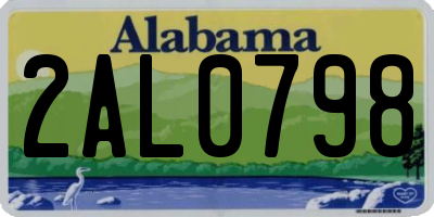 AL license plate 2AL0798