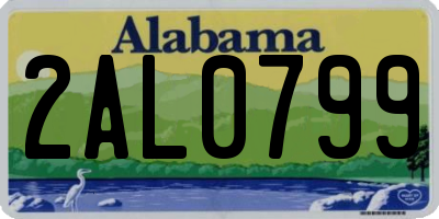 AL license plate 2AL0799