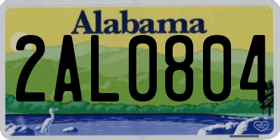 AL license plate 2AL0804