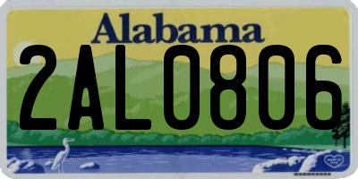 AL license plate 2AL0806
