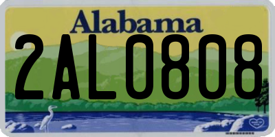 AL license plate 2AL0808