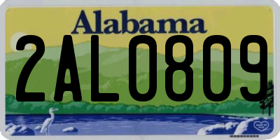 AL license plate 2AL0809