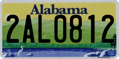 AL license plate 2AL0812