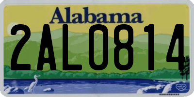 AL license plate 2AL0814