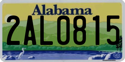 AL license plate 2AL0815