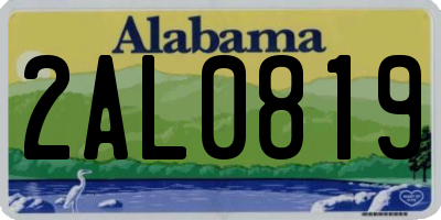 AL license plate 2AL0819