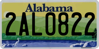 AL license plate 2AL0822