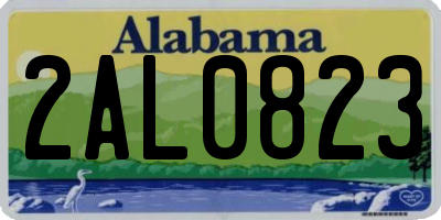 AL license plate 2AL0823