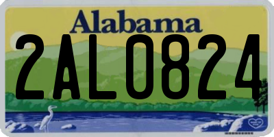 AL license plate 2AL0824