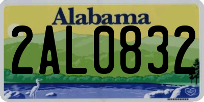 AL license plate 2AL0832