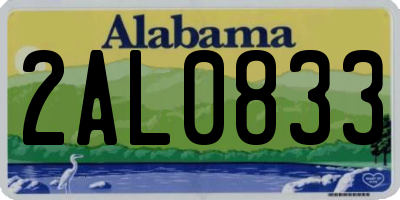 AL license plate 2AL0833