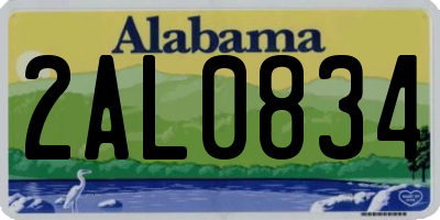 AL license plate 2AL0834