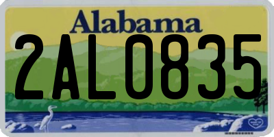 AL license plate 2AL0835