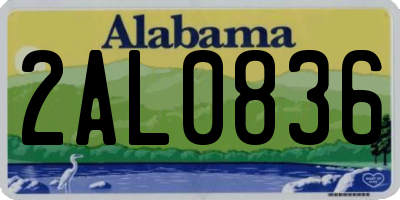 AL license plate 2AL0836