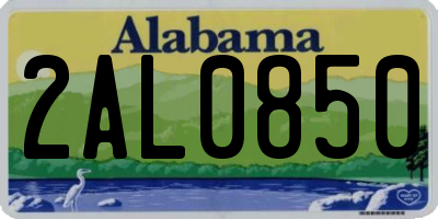 AL license plate 2AL0850