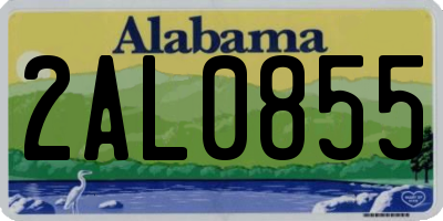 AL license plate 2AL0855