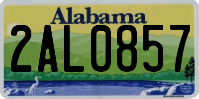 AL license plate 2AL0857