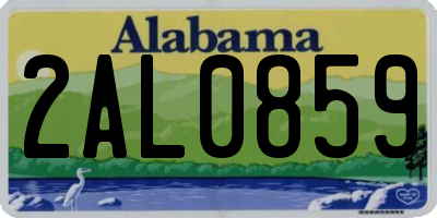 AL license plate 2AL0859