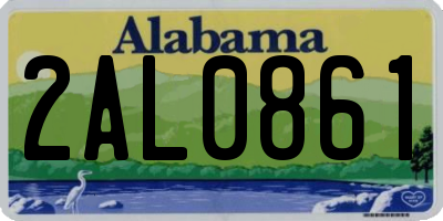 AL license plate 2AL0861
