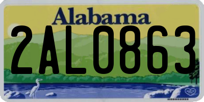 AL license plate 2AL0863