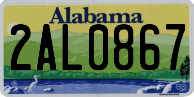 AL license plate 2AL0867