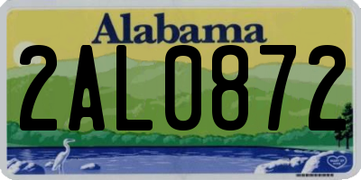 AL license plate 2AL0872