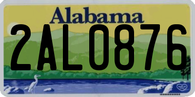 AL license plate 2AL0876