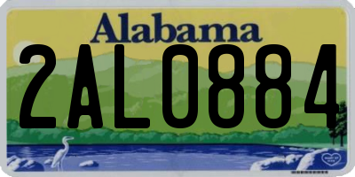 AL license plate 2AL0884