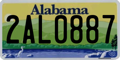 AL license plate 2AL0887