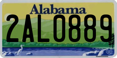 AL license plate 2AL0889