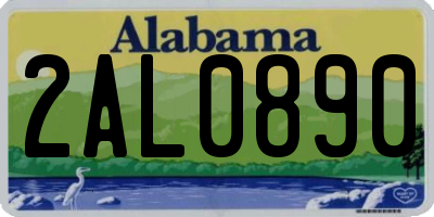 AL license plate 2AL0890