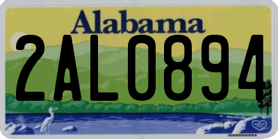 AL license plate 2AL0894