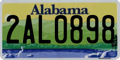 AL license plate 2AL0898