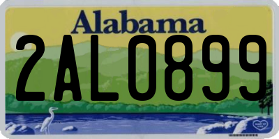 AL license plate 2AL0899