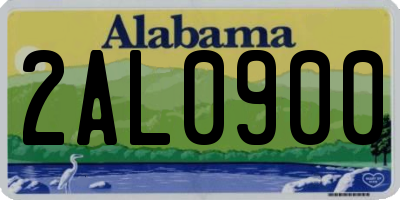 AL license plate 2AL0900