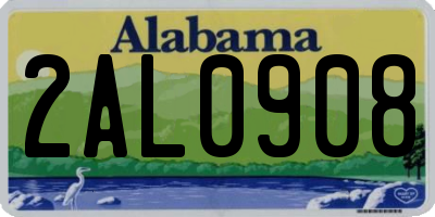 AL license plate 2AL0908