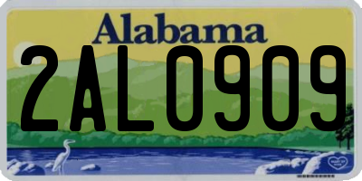 AL license plate 2AL0909