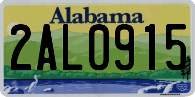 AL license plate 2AL0915