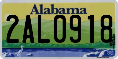 AL license plate 2AL0918
