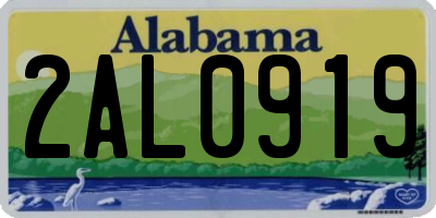 AL license plate 2AL0919