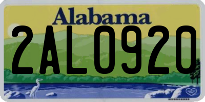 AL license plate 2AL0920