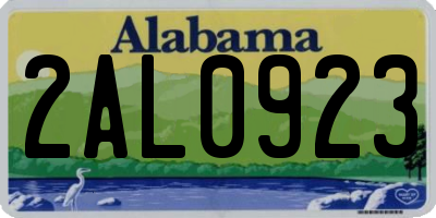 AL license plate 2AL0923