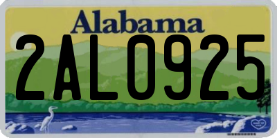 AL license plate 2AL0925