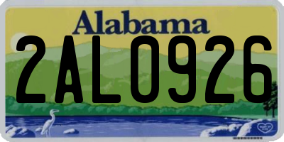 AL license plate 2AL0926